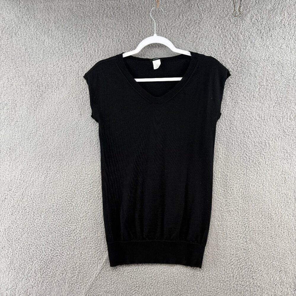 J. CREW Cap Sleeve Sweater 100% Merino Wool size small Fitted